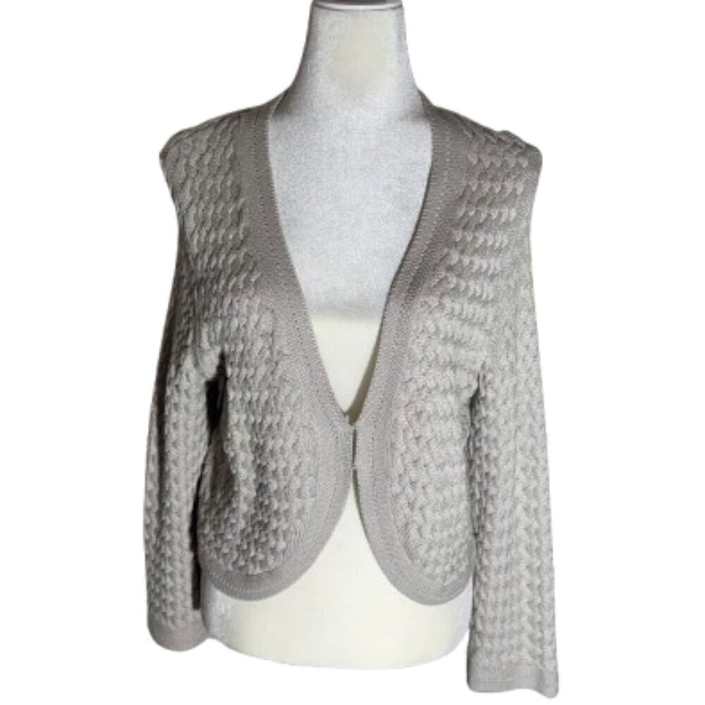 Banana Republic Women's Light Gray Two Hook Long Sleeve Cardigan Size XL